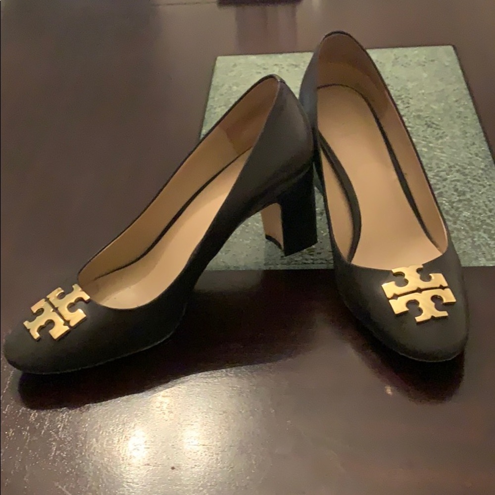 Tory Burch black chunky heels